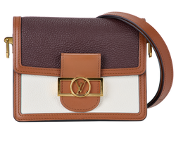 Mini Dauphine, Leather, Brown/White, GI0189, S, 2*